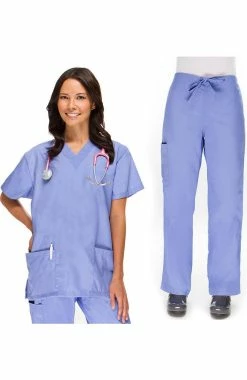 AllHeart Clearance Women's V-Neck Top And Cargo Pant Scrub Set