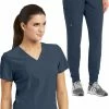 Barco One Women's Racer Solid Scrub Top & Boost Jogger Scrub Pant -Scrubs for Women shop 1 bc 30set 650