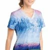 Barco One Clearance Women's Mystic Falls Print Scrub Top -Scrubs for Women shop 1 bc 5107 printclearancemyf 650