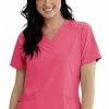 Barco One Clearance Women's V-Neck Contrast Mesh Solid Scrub Top -Scrubs for Women shop 1 bc bwt012 clearance 650