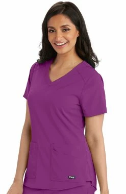 Grey's Anatomy Clearance Women's V-Neck Solid Scrub Top
