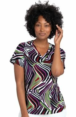 Grey's Anatomy Clearance Women's Zebra Delight Print Scrub Top