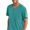 Skechers Clearance Men's Structure V-Neck Chest Pocket Solid Scrub Top -Scrubs for Women shop 1 bc sk0112 clearance165 650