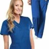 Cherokee Workwear Women's Snap Front Solid Scrub Top & Elastic Waistband Cargo Sc -Scrubs for Women shop 1 ck 40set 650