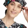 Cherokee Women's Bouffant Scroll For It Print Scrub Hat -Scrubs for Women shop 1 ck ck514 printsof 650
