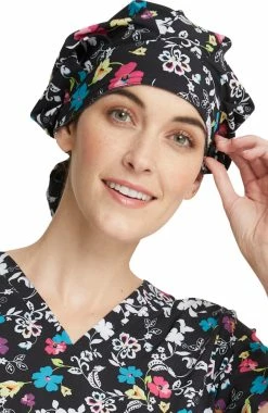 Cherokee Women's Bouffant Scroll For It Print Scrub Hat