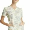 Cherokee Clearance Women's Herbal Wellness Print Scrub Top -Scrubs for Women shop 1 ck ck651 printclearancehew 650