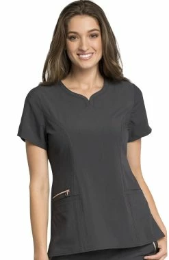 Cherokee Clearance Women's Y-Neck Solid Scrub Top