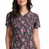 Cherokee Women's Romantic Garden Print Scrub Top -Scrubs for Women shop 1 ck ck703 printrmg 650
