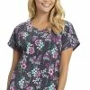 Heartsoul Clearance Women's Midnight Garden Party Print Scrub Top -Scrubs for Women shop 1 ck hs686 printclearancemtg 650