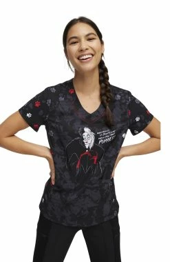 Heartsoul Women's Who Needs You Print Scrub Top