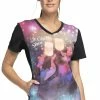 Cherokee Clearance Women's Let Your Light Shine Print Scrub Top -Scrubs for Women shop 1 ck tf627 printclearancerzu 650