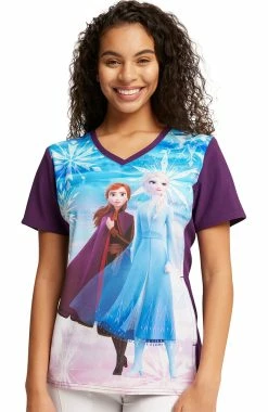 Cherokee Women's Sisters Print Scrub Top