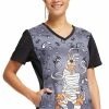 Cherokee Women's Under Wraps Print Scrub Top -Scrubs for Women shop 1 ck tf677 printsdd 650