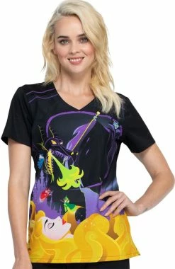 Cherokee Clearance Women's Aurora Print Scrub Top