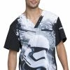Cherokee Clearance Men's V-Neck Star Wars Print Scrub Top -Scrubs for Women shop 1 ck tf700 printclearancesfo 650
