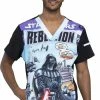 Cherokee Clearance Men's Rebellion Print Scrub Top -Scrubs for Women shop 1 ck tf708 printclearancerel 650