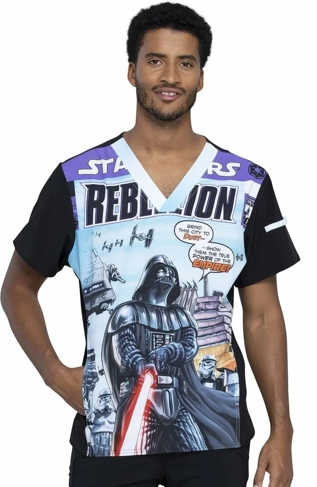 Cherokee Clearance Men's Rebellion Print Scrub Top 3 Cherokee Clearance Men's Rebellion Print Scrub Top