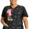 Cherokee Clearance Women's Minnie Spotlight Print Scrub Top -Scrubs for Women shop 1 ck tf771 printclearancenwr 650