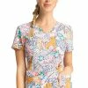 Cherokee Clearance Women's Jungle Pals Print Scrub Top