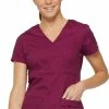 Dickies Clearance Women's Empire Waist Mock Wrap Solid Scrub Top -Scrubs for Women shop 1 di 85820 clearance 650