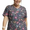 Dickies Women's Butterflies Abloom Print Scrub Top -Scrubs for Women shop 1 di dk616 printbta 650