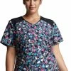Dickies Clearance Women's Confetti Pop Print Scrub Top -Scrubs for Women shop 1 di dk622 printclearancecfp 650