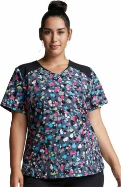 Dickies Clearance Women's Confetti Pop Print Scrub Top