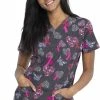 Dickies Clearance Women's Speck-Tacular Love Print Scrub Top -Scrubs for Women shop 1 di dk704 printclearancespk 650