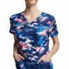 Dickies Women's V-Neck Camo In Line Print Scrub Top -Scrubs for Women shop 1 di dk731 printcil 650