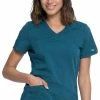 Dickies Women's Mock Wrap Solid Scrub Top -Scrubs for Women shop 1 di dk840 650