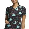 Dickies Women's V-Neck Merry RexMas Print Scrub Top -Scrubs for Women shop 1 di dk876 printmrr 650
