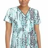 Healing Hands Clearance Women's Amanda Crystal Droplets Print Scrub Top -Scrubs for Women shop 1 hh 2266 printclearancecyd 650