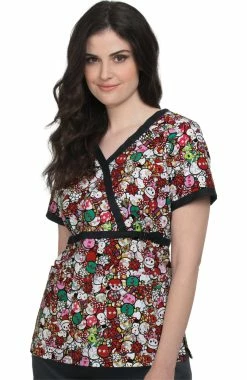 Koi Clearance Women's Luna Holiday Unicorno Print Scrub Top