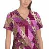 Koi Women's Leia Patched With Love Print Scrub Top -Scrubs for Women shop 1 ko 1084pr printpwl 650