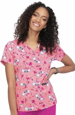 Koi Clearance Women's Leslie Love Swan Print Scrub Top