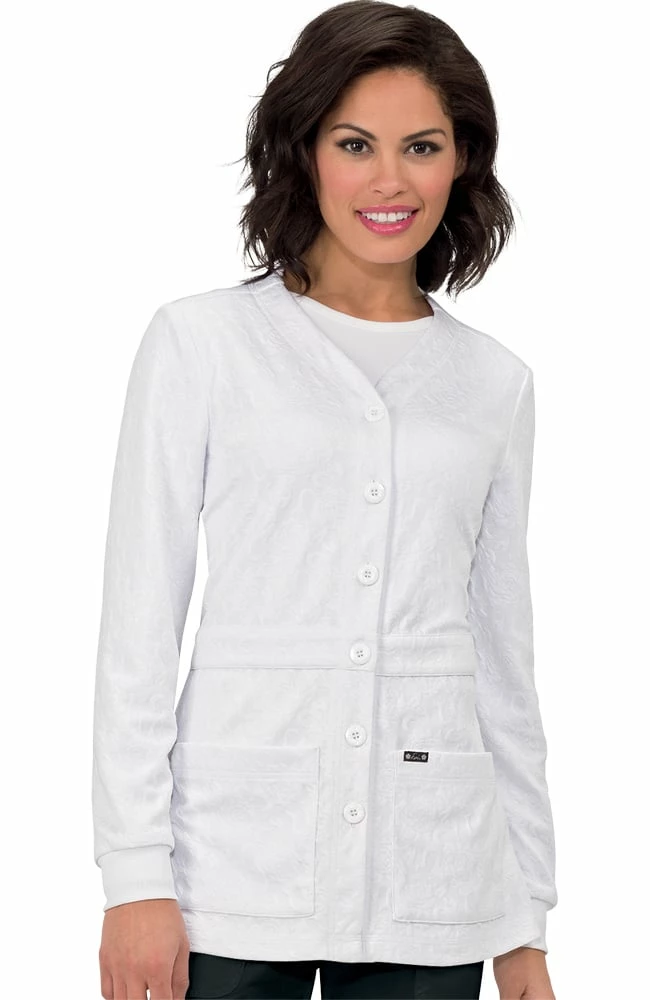 Koi Women's Claire Button Front Solid Cardigan Scrub Jacket 3 Koi Women's Claire Button Front Solid Cardigan Scrub Jacket