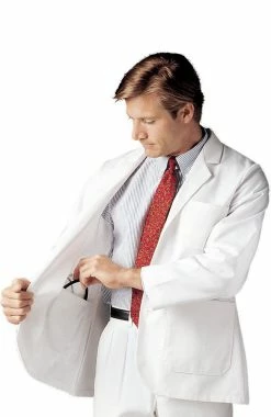 Landau Clearance Men's Three Button Closure Consultation 30¾" Lab Coat