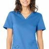 Landau Women's Side Stretch Solid Scrub Top 1 Landau Women's Side Stretch Solid Scrub Top -Scrubs for Women shop 1 ln 4168 650