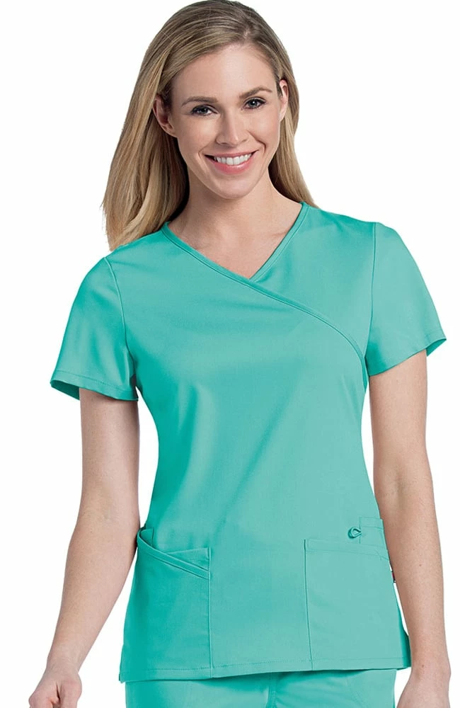Urbane Clearance Women's Sophie Crossover Solid Scrub Top 3 Urbane Clearance Women's Sophie Crossover Solid Scrub Top