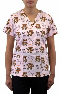 Maevn Uniforms Women's Boo Boo Bear Print Scrub Top