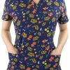 Maevn Uniforms Women's Wildflower Whispers Print Scrub Top -Scrubs for Women shop 1 mv 1767 printwfw 650