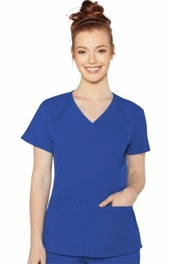 Med Couture Women's Raglan Solid Scrub Top