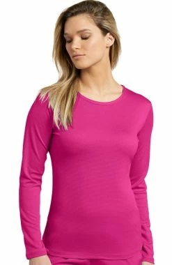 White Cross Women's Long Sleeve Mesh Solid T-Shirt