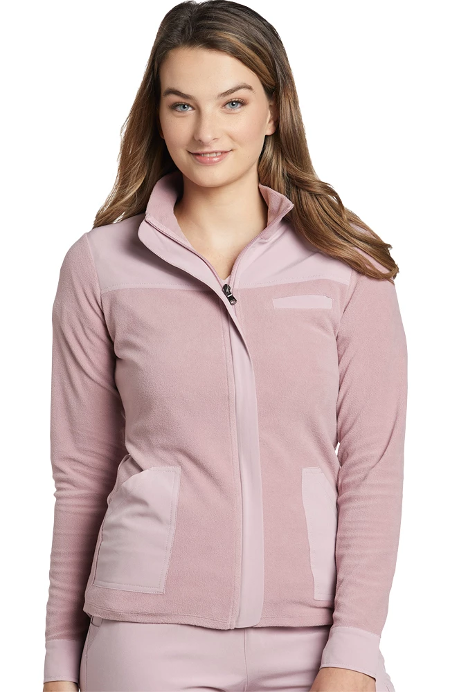 White Cross Women's Mixed Media Solid Scrub Jacket 3 White Cross Women's Mixed Media Solid Scrub Jacket