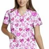 White Cross Clearance Women's Hopeful Promise Print Scrub Top -Scrubs for Women shop 1 wc 618 printclearancehpr 650