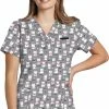 White Cross Clearance Women's Love Cats Print Scrub Top -Scrubs for Women shop 1 wc 618 printclearanceloc 650