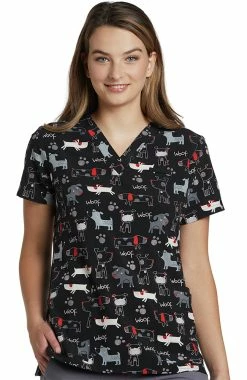 White Cross Clearance Women's Rosie's Pen Print Scrub Top