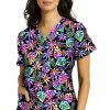 White Cross Clearance Women's Rainbow Scratch Print Scrub Top -Scrubs for Women shop 1 wc 618 printclearancersc 650