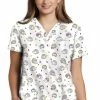 White Cross Women's V-Neck Cuties Print Scrub Top 2 White Cross Women's V-Neck Cuties Print Scrub Top -Scrubs for Women shop 1 wc 618 printcut 650